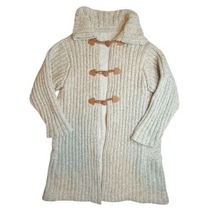 N. Peal Mongolian Cashmere Chunky Knit Lined Cardigan Coat – Oatmeal Size S-L